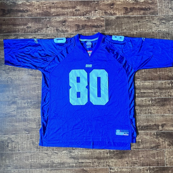 VTG Reebok NY Giants Jeremy Shockey #80 NFL Jersey - Men’s 2XL - Blue - Picture 1 of 7